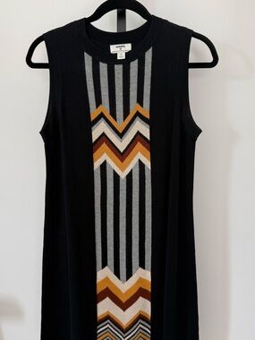 Missoni by Target Striped Knit Sleeveless Dress in Black and Gray